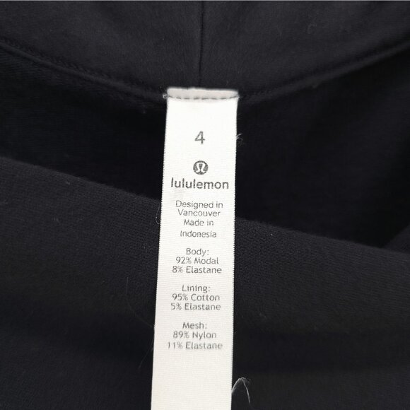 LULULEMON Black Coast Easy Wrap Black Jacket Asymmetrical Zip Thumbholes Size 4 - Picture 6 of 8
